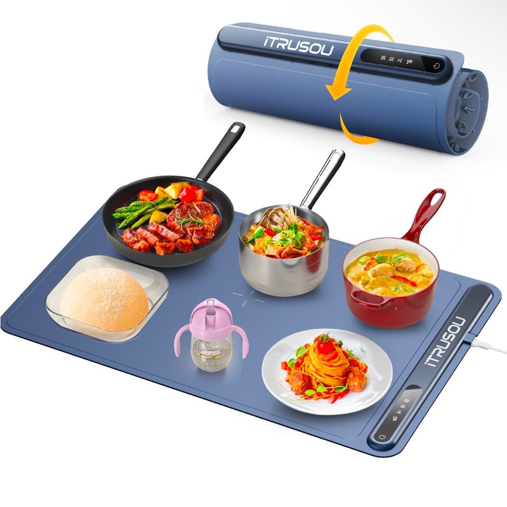 Electric Warming Tray - Full Surface Heating,Rollable & Portable